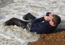 beach surf sit-up fully clothed